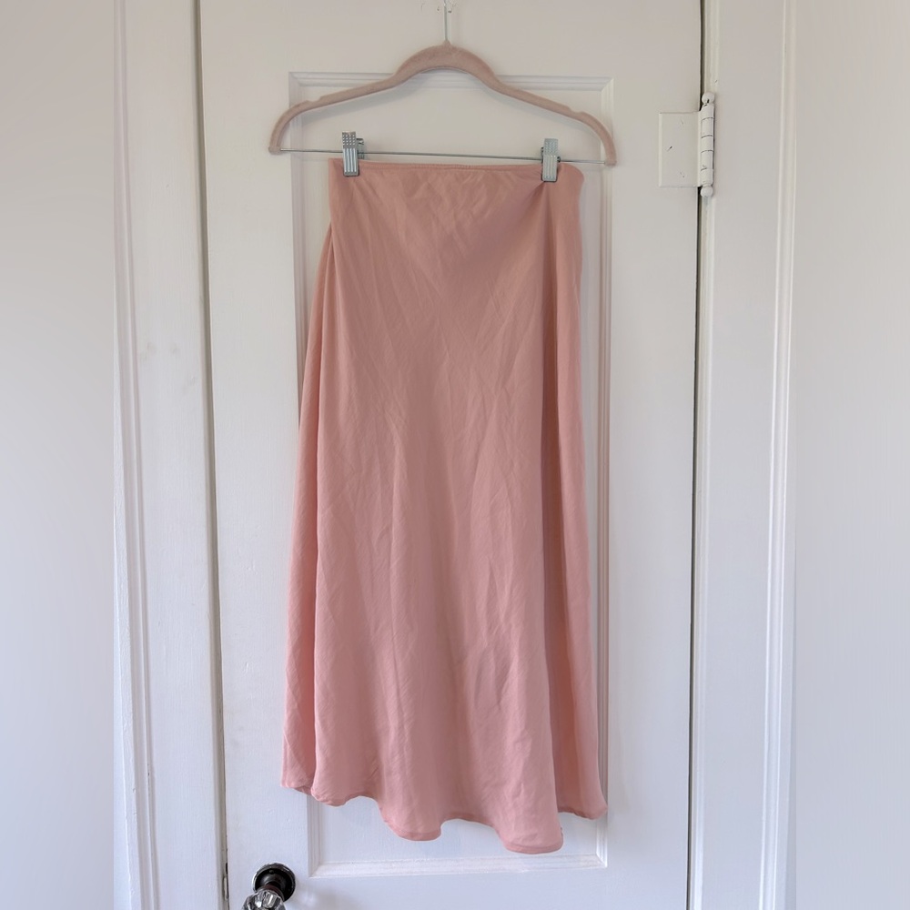 Silk midi skirt